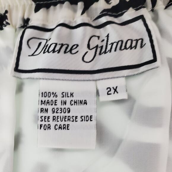 Diane Gilman Vintage Womens Zebra Animal Print Silk Pull On Skirt Lined Size 2X - Picture 3 of 4